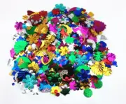100 Gram Mixed Sequins and Spangles Craft Supplies, Assorted Shapes, Color and S