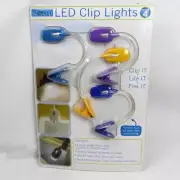 EZ Clip 4 Book Lights & Batteries & Micro Screwdriver White LEDs Flexible