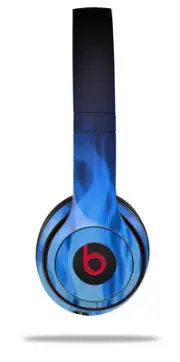 Skin Wrap for Beats Solo Wireless 2 3 4 Fire Blue SKIN ONLY