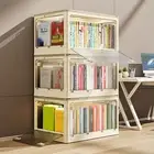 Secure Closure Storage Box Stackable Bins Transparent Baffle Closet Organizer