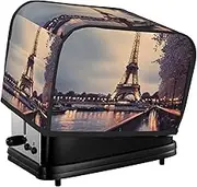 Eiffel Tower Winter Rainy Toaster Cover 2 Slice Bread Machine Covers Waterproof Universal Size Kitchen Small Appliance Cover with Hang Loop, Dust and Fingerprint Protection