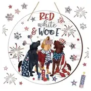 4th of July Patriotic Labrador Door Sign Decoration Memorial Day Door Hanger