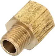 1/4" BSP Male to 3/8" BSP Female Brass Pipe Fitting Reducer Thread Plumbing Hose, Hex Bushing Threaded Tubing Adapter Coupler, Used to Connect Lines for Air, Water, Fuel, Oil and Gas