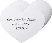 Tatuo 120 Pcs Valentine's Day Heart Cutouts 8x10 Inch Shape Paper White