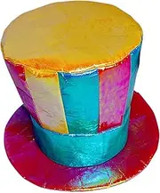 GkgWuxf Rainbow Stripe Top Hat | Mad Clown Hat Crazy Top Hat for Adult - Comfortable Clown Bowler Hat, Kids Festival Top Hat for Fancy Dress, Festivals, Halloween