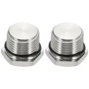 2Pcs NPT Pipe Plug Fitting 304 Stainless Steel NPT1/2 with Sealing Rubber Ring