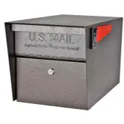 Extra Large 11" x 21" Secure-Locking Mailbox Bronze Galvanized Steel Post Mount