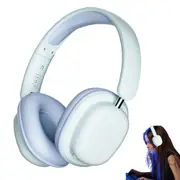 Wireless Headphones Bluetooth 5.3 Overhead Headset 3D Stereo Built In Microphone-Blue