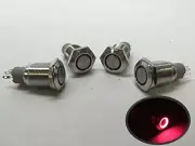 4 of MARINE BOAT SS304 RED LED ULTRA FLUSH LIGHT ON-OFF PUSH SWITCH RING BUTTON