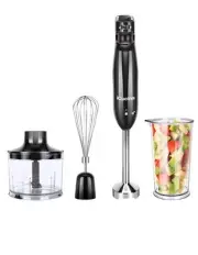 4-in-1 iCucina Hand Immersion Blender Entire Stainless Steel Blender Baby Food