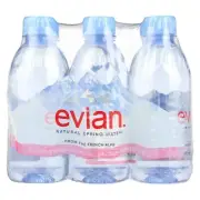 Evian Natural Spring Water Mini-Bottles 330 Ml/11.2 Fl Oz Pack of 24
