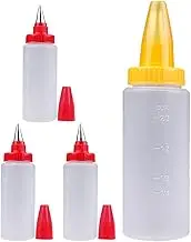 iplusmile 4Pcs Transparent Dispensing Bottles Multi Function Cake Decorating Gadgets for Icing Piping and DIY Baking Made of Easy to Clean and Portable Random Color