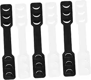 Ipetboom 6 Pcs Reusable Mask Rope Connectors with Three Gear Design Skid Hook Pads for Secure Fit Suitable for Adults and Black White Style
