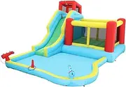 All In 1 Inflatable Water Park Water Slide Cannon Climbing Bouncer Castle Kids Play Toy