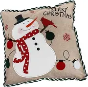 OFFSCH Beautiful Christmas Pillow Cover Pillowcase Linen Material for Sofa and Living Room