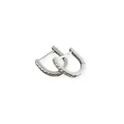 ANYCO Hoop Earrings Simple Punk Pave CZ Zircon Huggies Charm Sterling Silver Women Piercing Jewelry Accessories 7mm