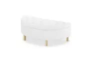 Amina Tufted Linen Fabric Ottoman - Off White