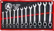 Kraftmann 30008 | Ratchet Ring Spanner Set | Switchable | SW 8-19 mm | 12 Pieces
