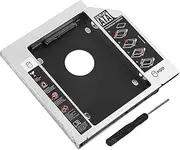 Optical Hard Drive Bay, 12.7mm Aluminum SSD Enclosure Hard Disk Drive Bay Caddy Optical DVD Adapter for Laptop, Thickness 12.7mm