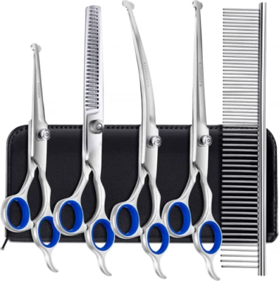 6 in 1 Professional 4CR Stainless Steel Safety round Tip Dog Scissors for pets