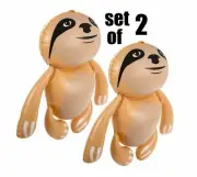 (Set of 2) 24" Tan Sloths - Monkey Inflatable - Inflate Up Toy Party Decoration