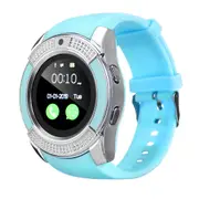 V8 1.22in 32MB IPS HD Camera Support Sim Card Smart Watch Audio Player Anti-lost Calendar Pedometer Sports Bracelet Fitness Tracker BLUE COLOR