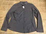 Mens Ben Sherman Blue Navy Button Up Down Dress Shirt Blue Large $89