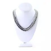 Men's ANTI-TARNISH Miami Cuban Silver Curb Link 18mm Thick Heavy Solid Chain