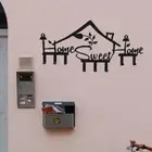 Wall Mounted SWEET HOME Hooks Black Key Holder Modern Coat Rack Entryway