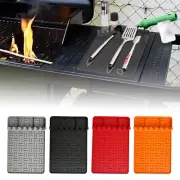 Silicone Grill Mat Large Size Silicone Side Shelf Griddle Tools Spatula Mat