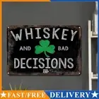 Vintage Metal Plate Whiskey Bad Decision Rectangular Iron Painting Art 30x20cm A