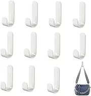 Wall Hooks, Granmagazz 12 Pcs Self Adhesive Wall Hooks, Adhesive Wall Hooks, Heavy Duty Coat Hooks Towel Hooks Shower Hooks Hat Hooks for Bathroom, Kitchen, Shower (White)