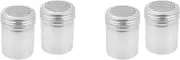 (Set of 4) Dredge Shakers 10 Oz, Stainless Steel Spice Shakers Baking/Cooking