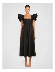 [Pilgrim] Tilly Flutter Sleeve Dress in Black