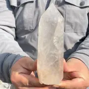730g Natural White Quartz Healing Obelisk Crystal Wands Reiki Tower Point