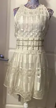 SASS & BIDE The Balancing Act Ivory Beige Cream Dress Size US 10 (AU 44/UK 14)