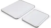 KitchenAid Classic Nonslip 2 Piece Plastic Cutting Board, Set of 2, White