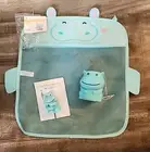 Kids Bathroom set of 3 Blue Hippo - Toothbrush & Toothpaste Holder & Bath Caddy