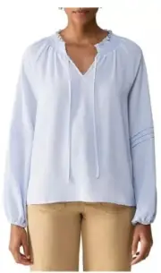 Social Standard by Sanctuary Tallie Long Sleeve Peasant Top Size Large Seaspray