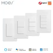 MOES 1/2/3/4 Gang Zigbee Smart Light Switch Wall Push Button Alexa Google APP