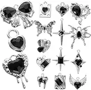 [GRADENEVE] 16pcs Jewelry Accessories Charm Beads Necklace Jewelry Finding Necklace Pendant Star Dangle Pendants Gothic Dangle Pendant Gold Darkness Pendants Charms Charm Necklace Chain Alloy