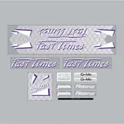 Jamis - "Fast times" Freestyle White Purple silver bmx decal set - old school bm