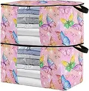 sanluoli 60L 2 Pack Under Bed Boot Storage with Reinforced Handles, clear window Sweater Storage For Closet