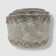D. Stevens Silver Dupion Art Deco Jewel Ribbon, 4" W x 10 Yards