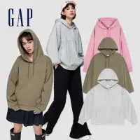 在飛比找momo購物網優惠-【GAP】女裝 Logo帽T 碳素軟磨法式圈織系列-多色可選