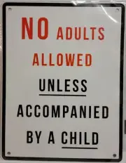 Bullseye’s Playground Pool Metal Sign All Play All Day & No Adults Child Allowed