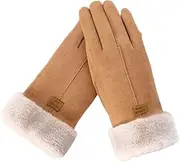 [PLALZDS] Winter Warm Gloves for Women Plush Lined Thermal Windproof Comfortable Soft Gloves Touch Screen Gloves for Cold Weather Outdoor