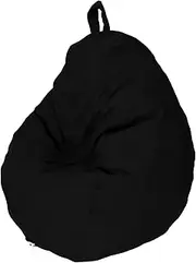 Bean Bag Chair Cover Soft Corduroy Bean Bag Cover Plush Toys Organizer Holder Comfortable Beanbag Chairs Cover with Handle Stuffed Animal Bean Bag Storage for Kids Adults Plush Toys (Black)