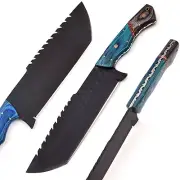 "Masterpiece: Damascus Steel Skinner Knife with Exquisite Rosewood Handle"