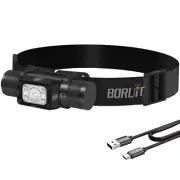 BORUIT Super Bright Headlamp LED Rechargeable USB Headlight Flashlight Torch